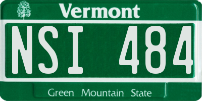 VT license plate NSI484