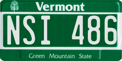 VT license plate NSI486