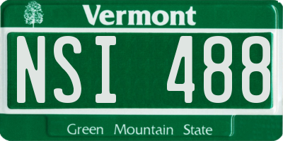 VT license plate NSI488