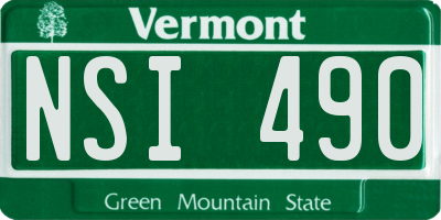 VT license plate NSI490