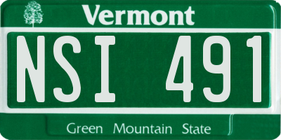VT license plate NSI491