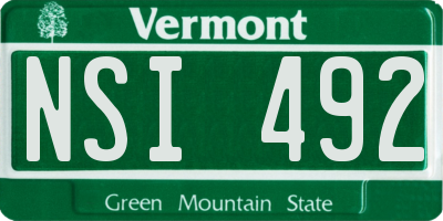 VT license plate NSI492