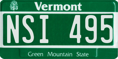 VT license plate NSI495