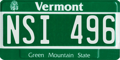 VT license plate NSI496