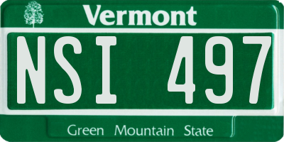 VT license plate NSI497