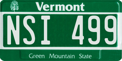 VT license plate NSI499