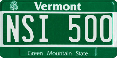 VT license plate NSI500