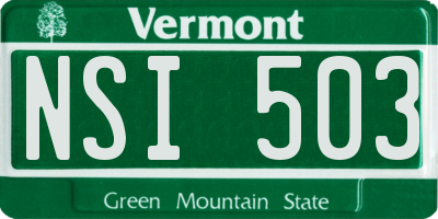 VT license plate NSI503