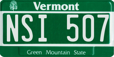 VT license plate NSI507