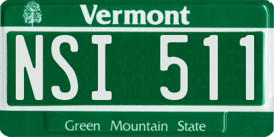 VT license plate NSI511