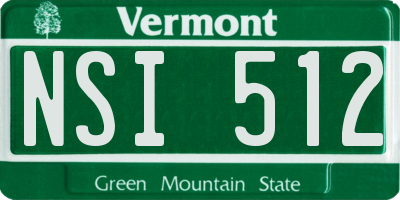 VT license plate NSI512
