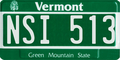 VT license plate NSI513