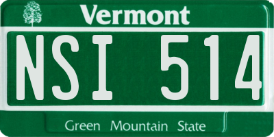 VT license plate NSI514