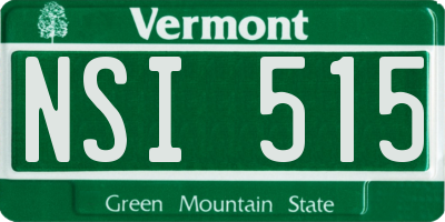 VT license plate NSI515