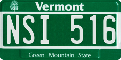 VT license plate NSI516