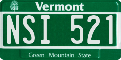 VT license plate NSI521