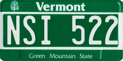 VT license plate NSI522