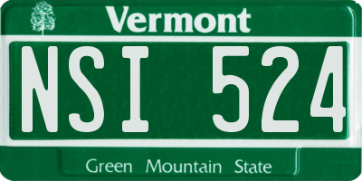 VT license plate NSI524