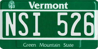 VT license plate NSI526