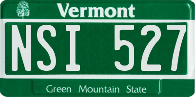 VT license plate NSI527