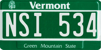VT license plate NSI534