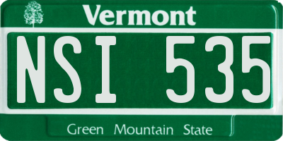 VT license plate NSI535