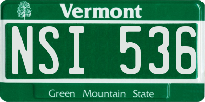 VT license plate NSI536