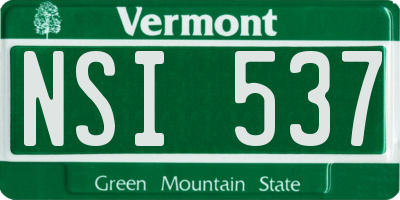 VT license plate NSI537