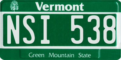 VT license plate NSI538