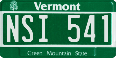 VT license plate NSI541