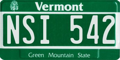 VT license plate NSI542