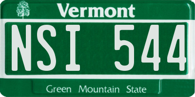 VT license plate NSI544