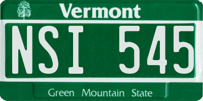 VT license plate NSI545