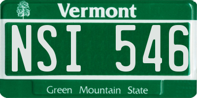 VT license plate NSI546