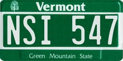 VT license plate NSI547
