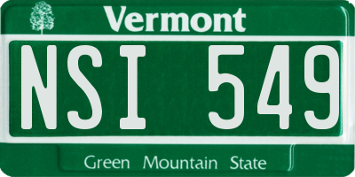 VT license plate NSI549