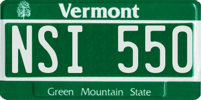 VT license plate NSI550