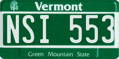VT license plate NSI553
