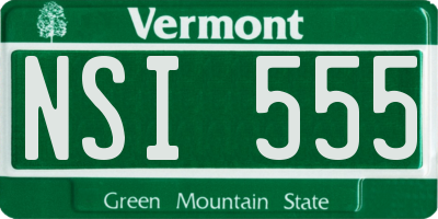 VT license plate NSI555