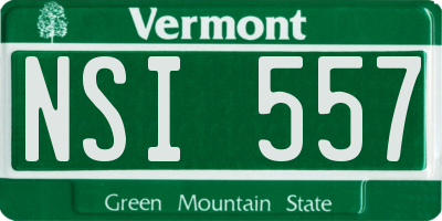 VT license plate NSI557