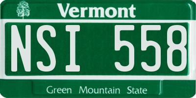 VT license plate NSI558