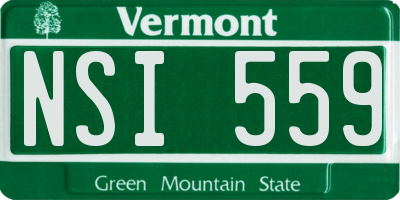 VT license plate NSI559