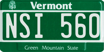VT license plate NSI560