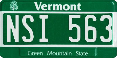 VT license plate NSI563