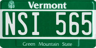 VT license plate NSI565