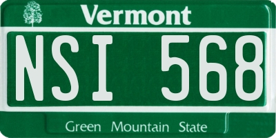 VT license plate NSI568