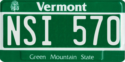 VT license plate NSI570