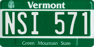 VT license plate NSI571