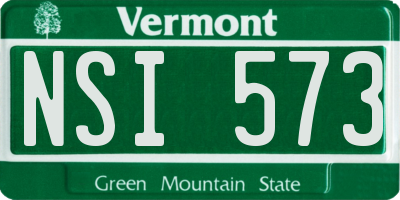 VT license plate NSI573