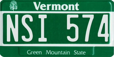 VT license plate NSI574